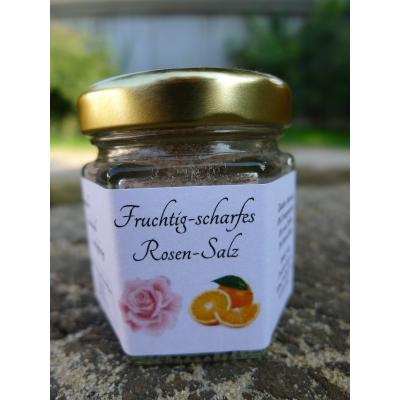 Fruchtig-scharfes Rosen-Salz im Schraubglas