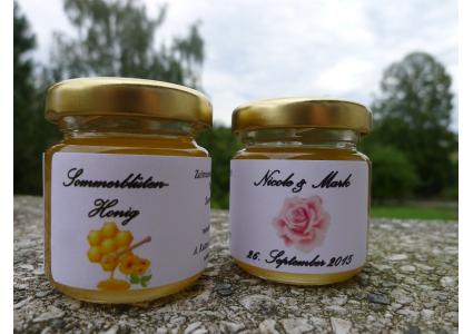 Gastgeschenk Give-away Honig 60g mit individuellem Etikett